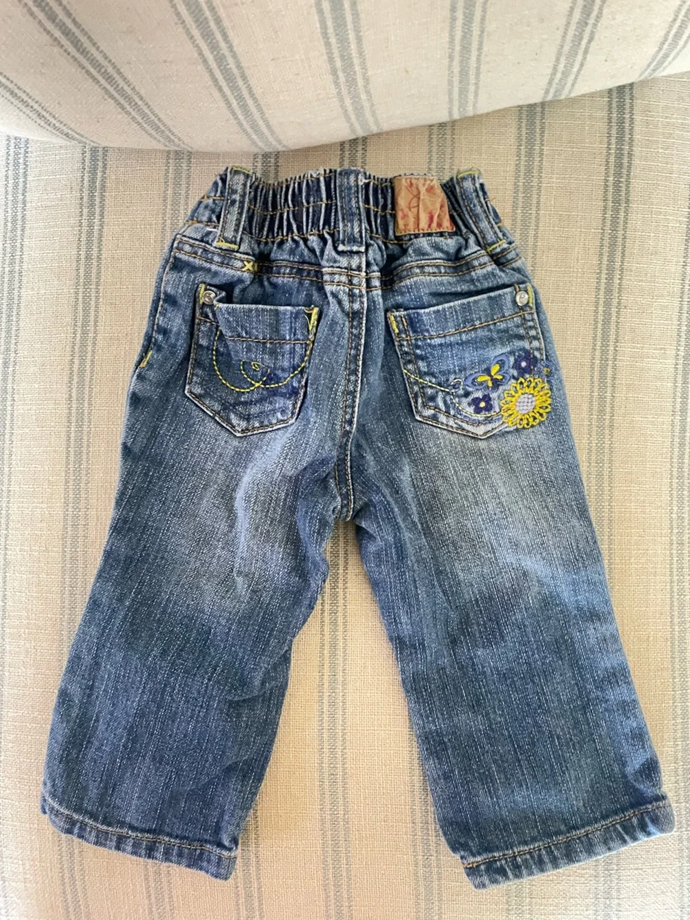 The Children's Place Vintage Y2K Floral Embroidered Bootcut Jeans 12M